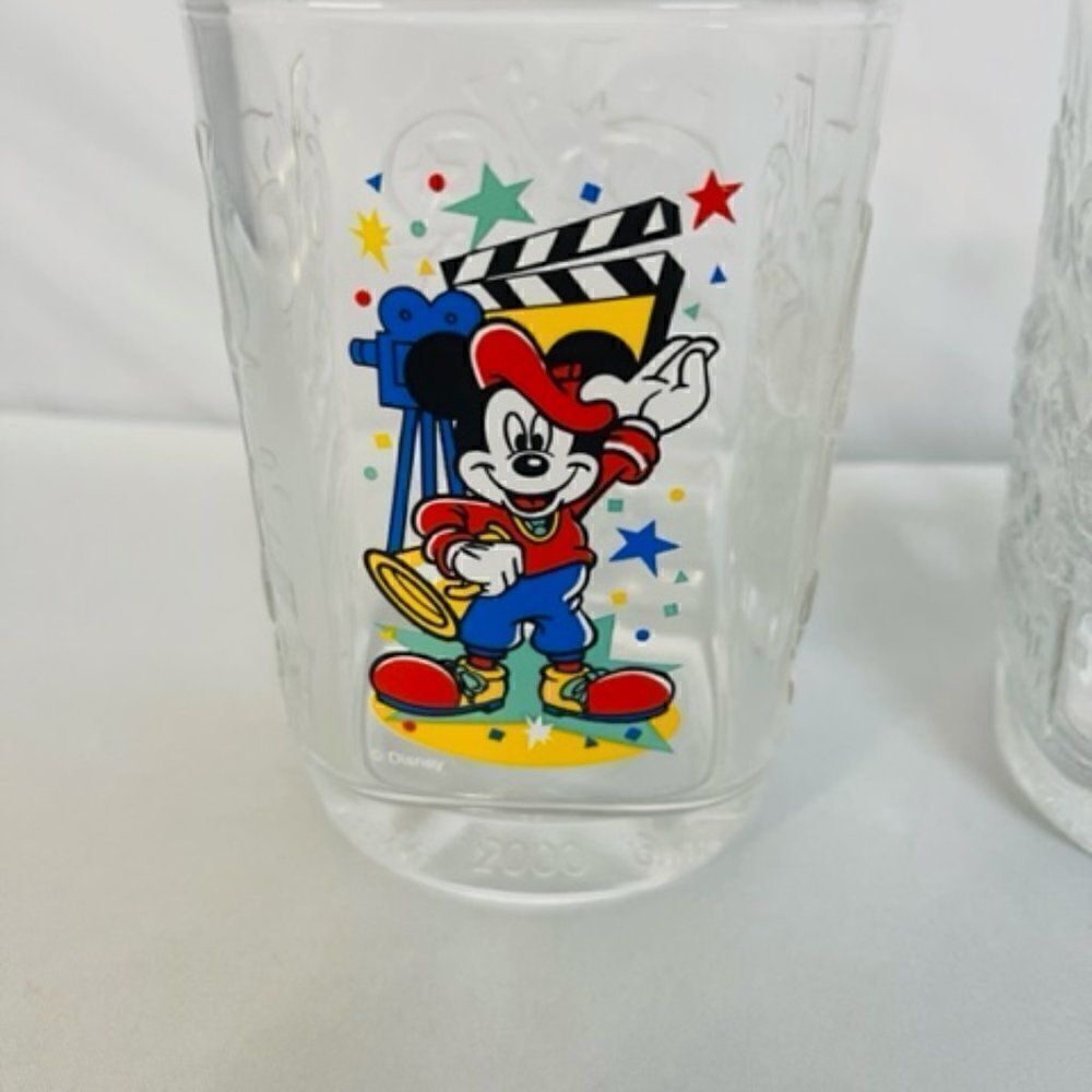 McDonalds Vintage 2000s Walt Disney World Mickey Mouse Kingdom Glasses Set Of 2. - Picture 2 of 7